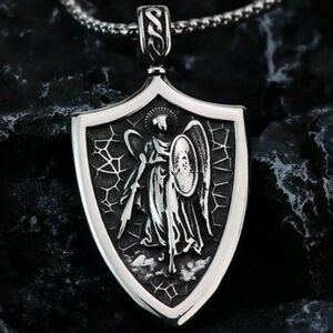 Archangel Michael Shield Saint Religious Holy Catholic Protection Medal Necklace